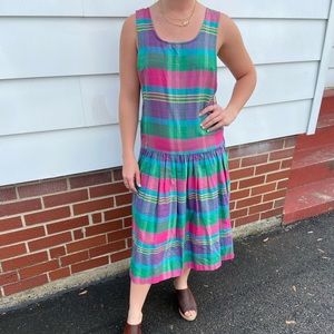 Vintage Plaid Jumper Dress
